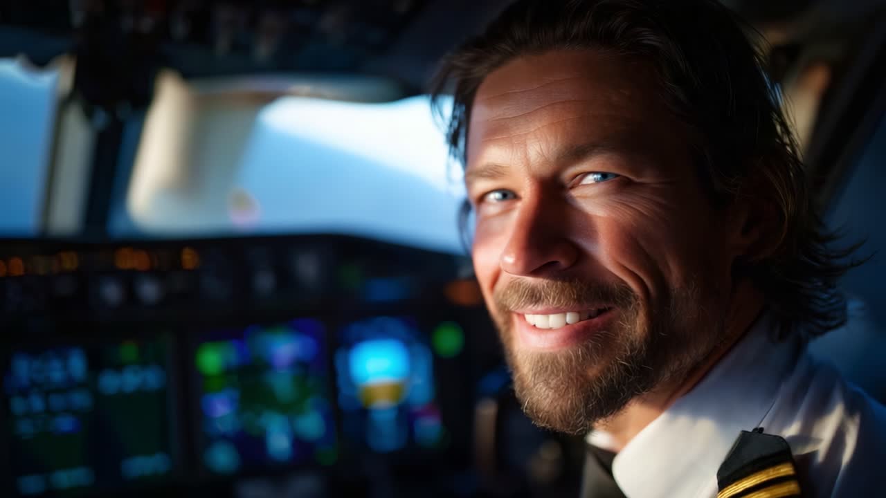 Pilot in Cockpit: Capturing the Essence of Flight and Leadership Through the Eyes of a Dedicated Aviator as He Prepares for Takeoff and Navigation Challenges