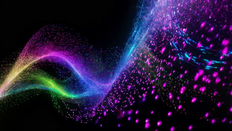 ondas de partículas brillantes abstractas