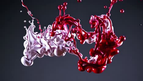 red and white paint explosion