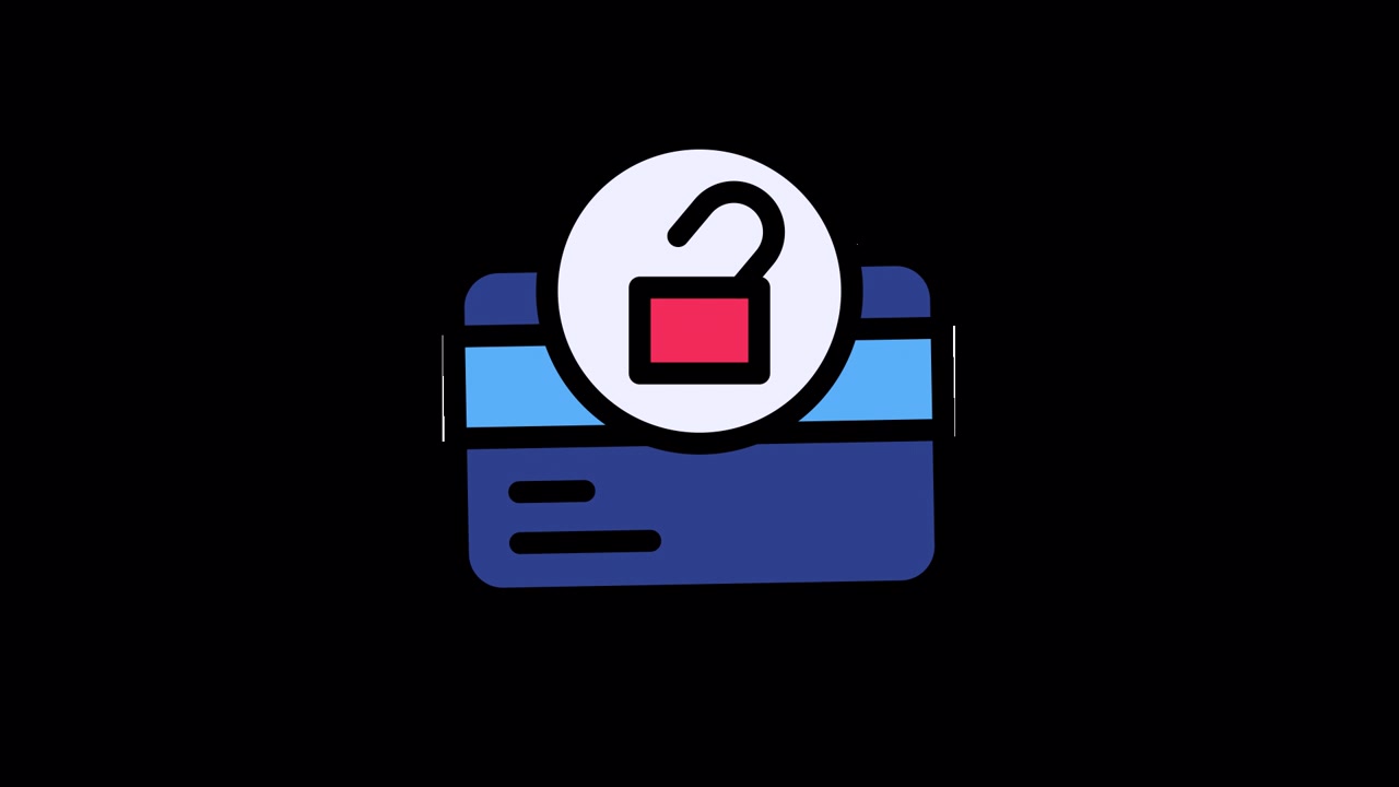 Animated Credit Card with Padlock Locking and Unlocking for Security