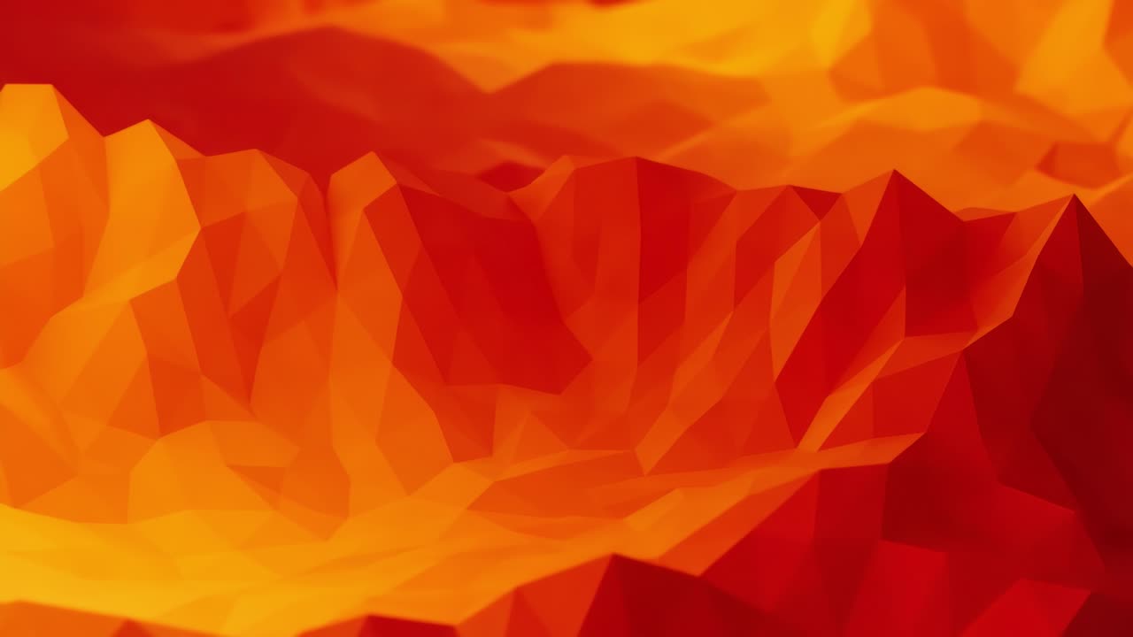 Stunning Abstract Representation of Fiery Landscape with Vibrant Orange and Red Tones Displaying a Unique 3D Polygonal Structure