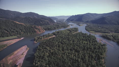 soaring above the delta river