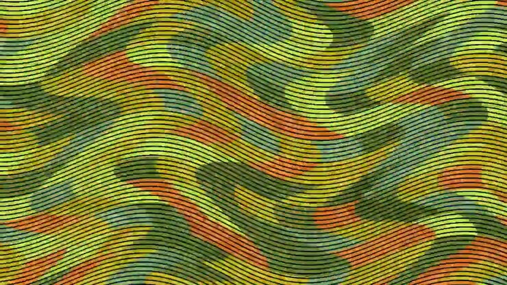 Abstract Camouflage Pattern with Moving Wavy Lines and Zigzag Distortion