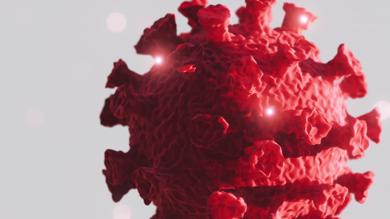 las partículas del coronavirus covid-19 giran.