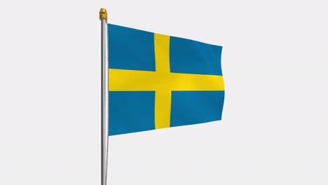 loop video of swedenflag  fluttering in the wind, slow motion video of 4k , with alpha channel