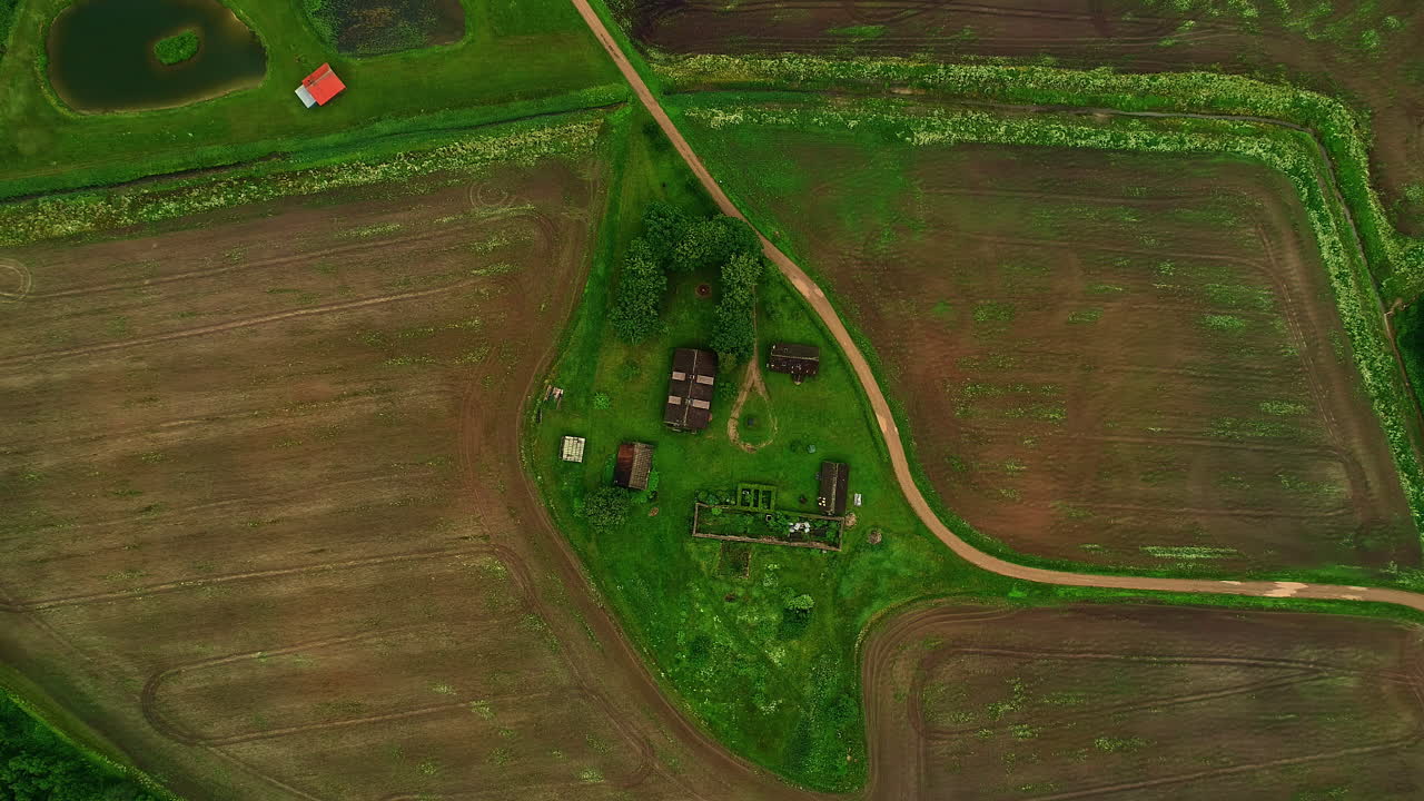 농장 농업 땅 아래로 내려다보기 공중 녹색 잔디