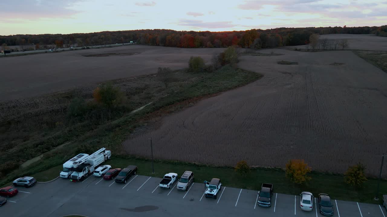 A lot of carpool near old farmland in Michigan