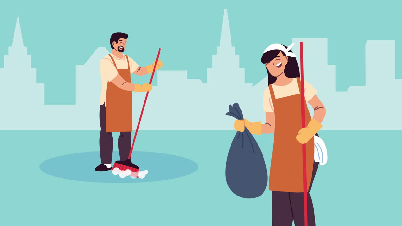 equipo de limpieza de la ciudad