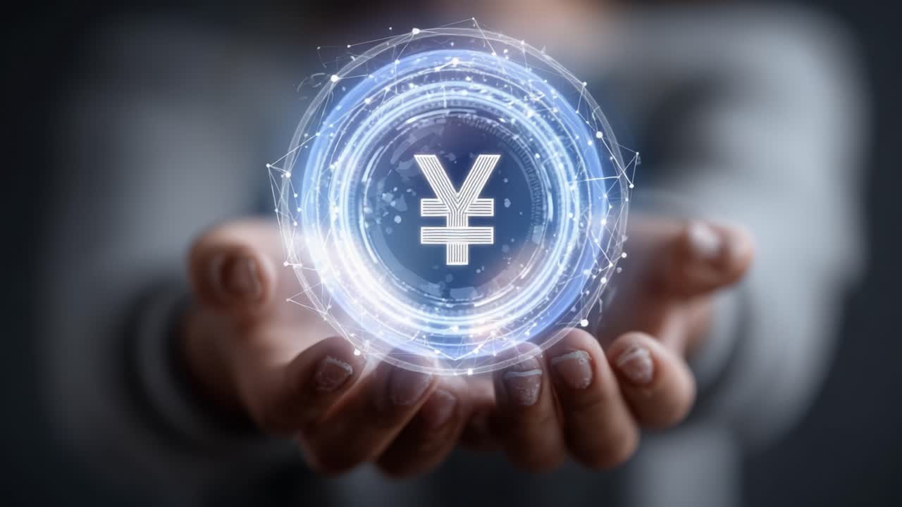 Innovative Financial Technology: Hands Holding Digital Currency with Global Connection in a Futuristic Setting Showcasing Economic Progress and Modern Transactions