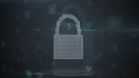 Animation of cyber attack warning over online security symbols