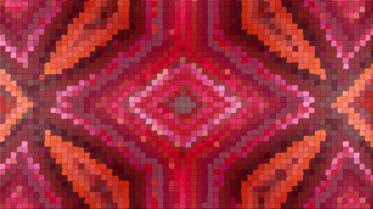 patrón complejo abstracto de un mosaico. dinámica brillante transformación y composición pulsante. en bucle