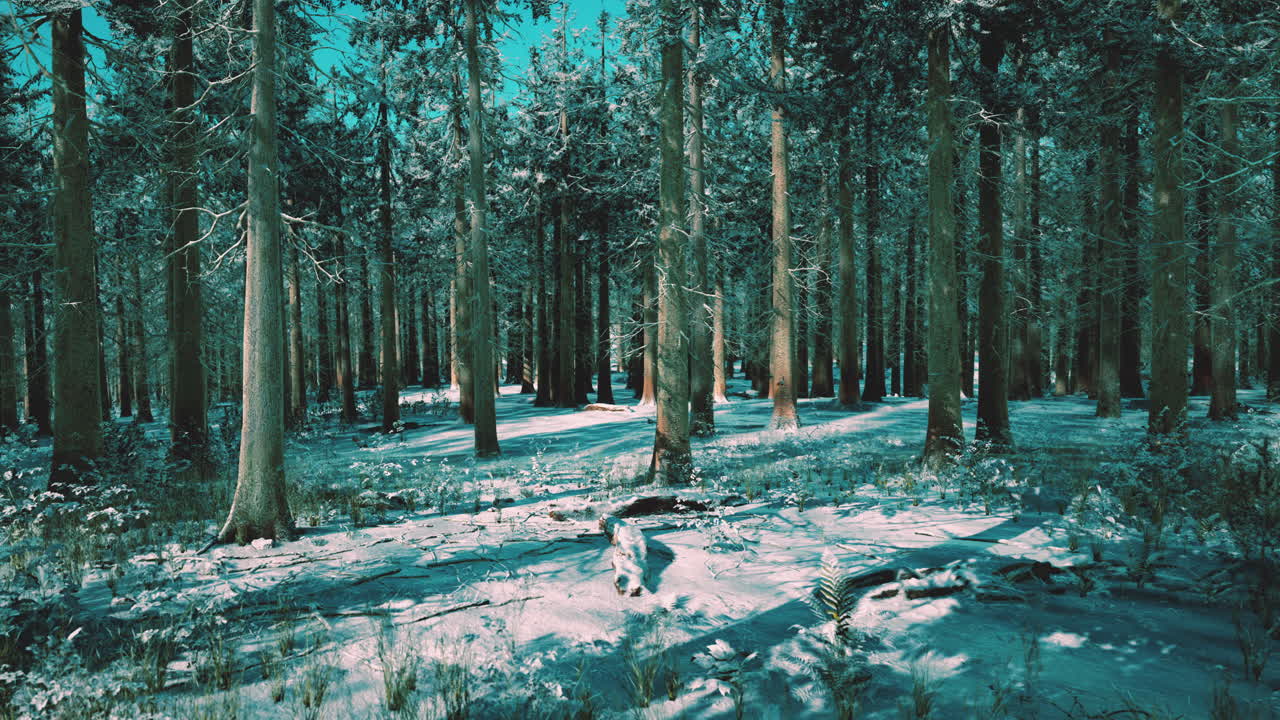 ⁇ 은 날에 눈으로  ⁇ 인 코니퍼 숲