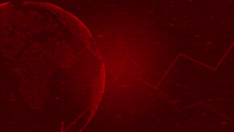 3d red futuristic world digital finance stock exchange market loss crypto currency digital