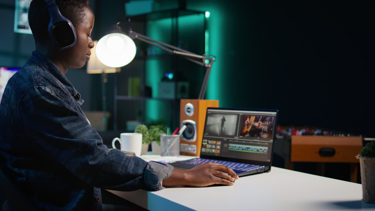 Young Person Editing a Music Video