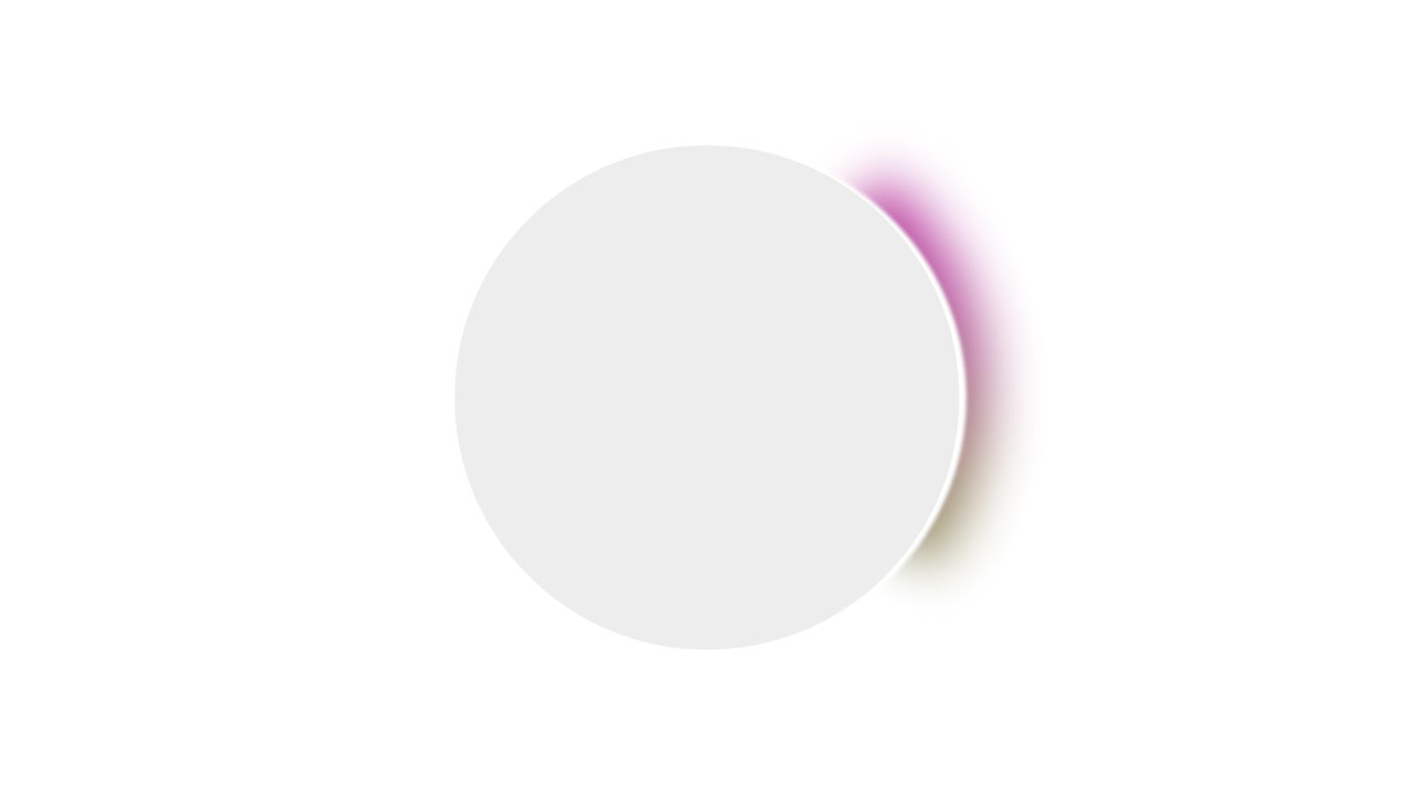 Abstract White Circle with Moving Colorful Gradient Shadow on White Background