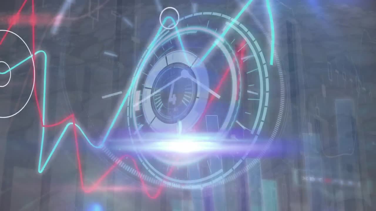 데이터 처리 및 암석 위의 범위 스캔의 애니메이션