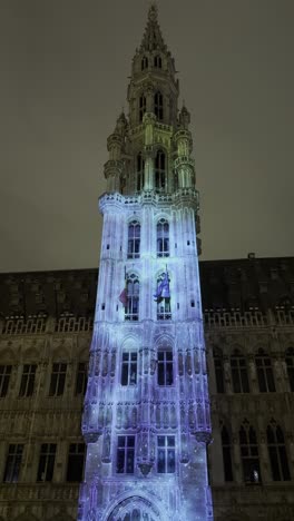 brussels city hall at night