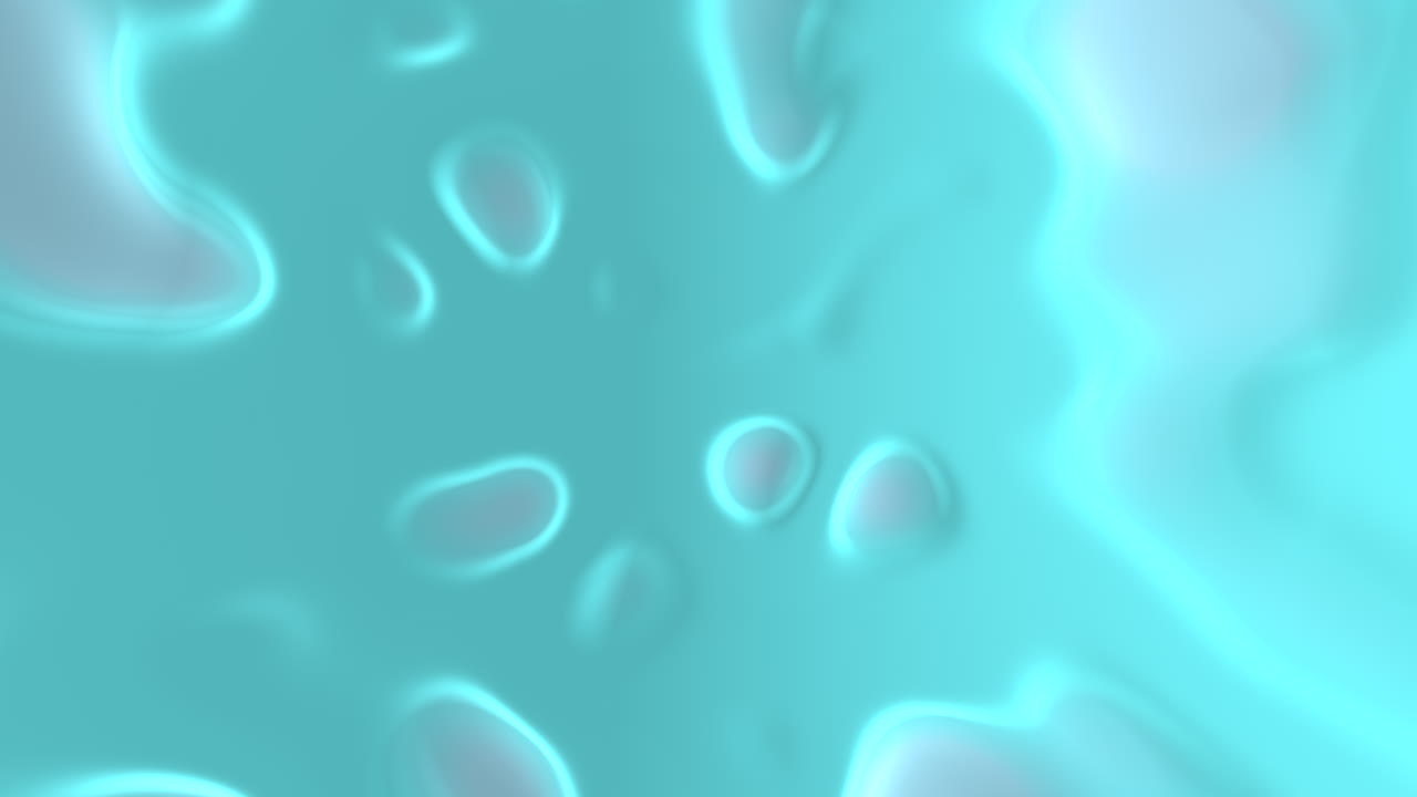 상승하는 거품과 함께 매혹적인 파란 액체