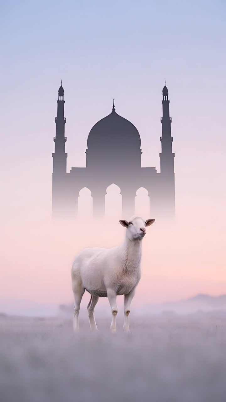 Mesquita Eid al-Adha Fundo Islâmico 4K.