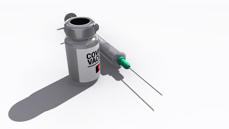 jeringa y botella de vacuna contra la covid-19 en afganistán