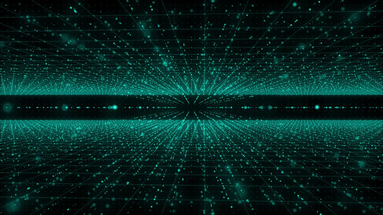 Technology 4K Digital Fly Through Space Tunnel Binary Number Data Code Animation Background.