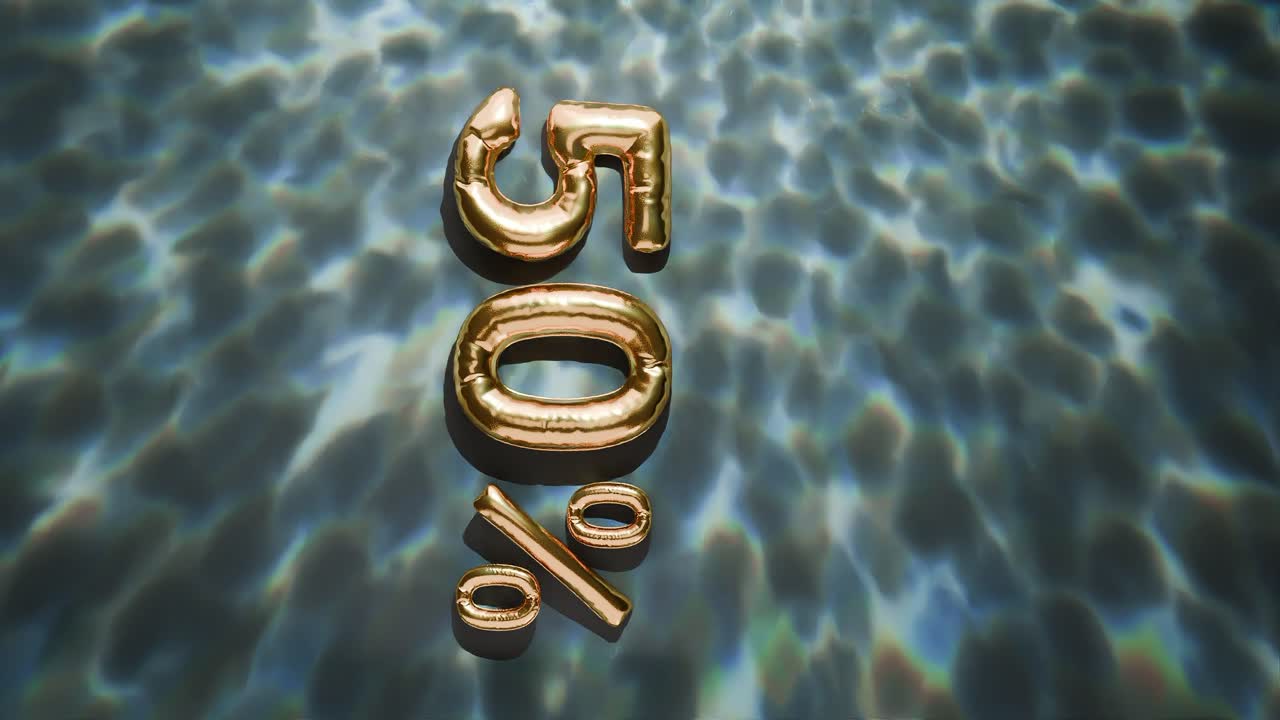 물 위에 떠다니는 황금색 50%의 물결은 검은색 바탕에 수직으로 나타납니다.