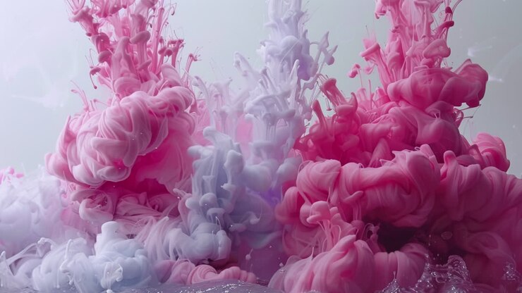 inks exploding in water making abstract patterns in AI