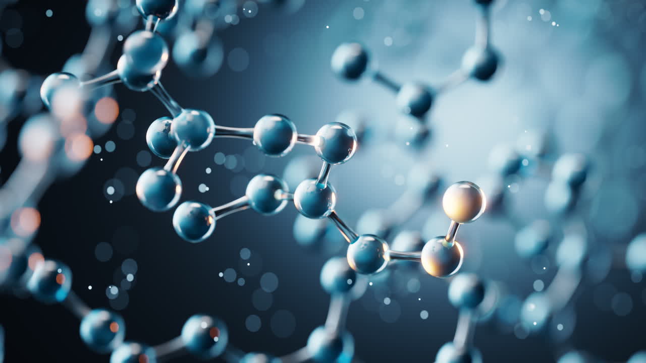 투명한 분자 배경, 3d 렌더링