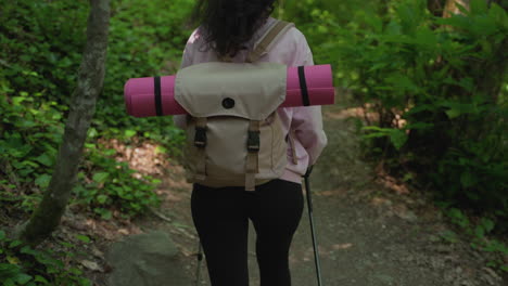 woman hiking in the woods