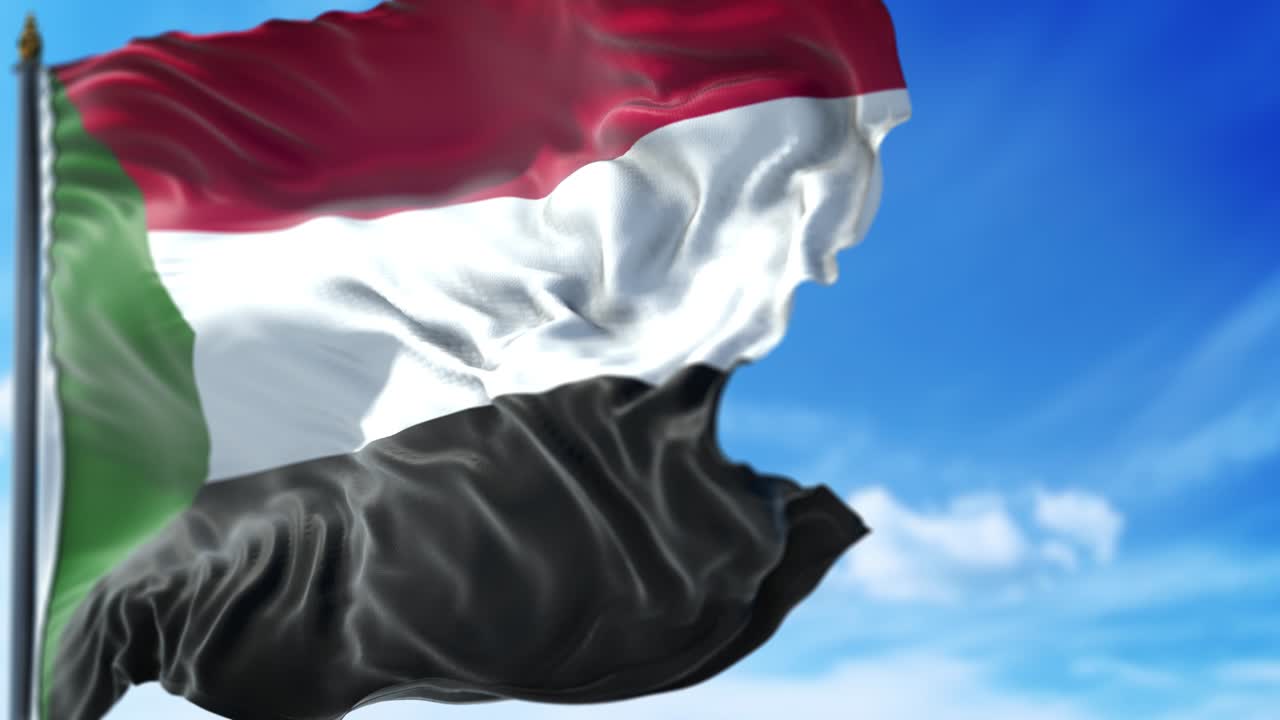 수단 발이 푸른 하늘을 향해 천천히 흔들리고 있습니다.