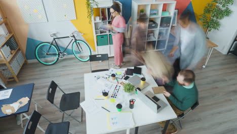 busy creative team in a modern office