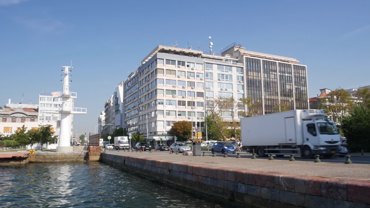 Holocaust memorial and old port of Thessaloniki, Greece