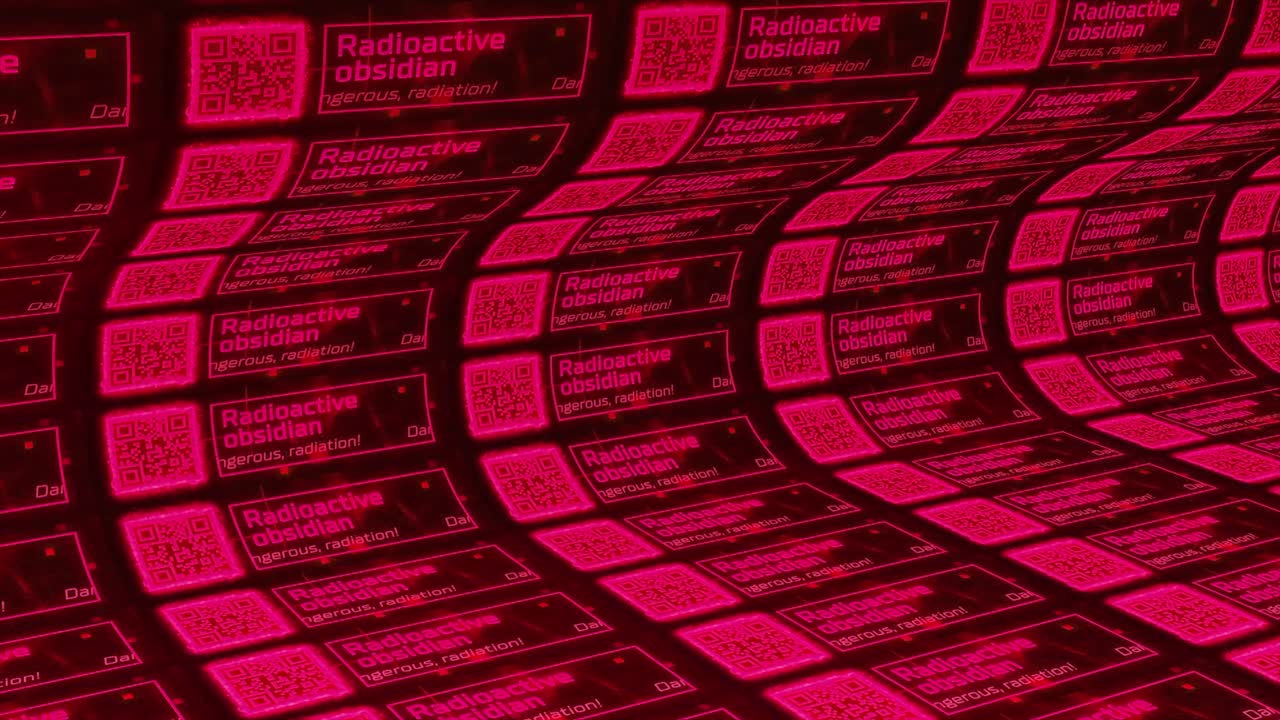 patrón de código qr de obsidiana radiactiva