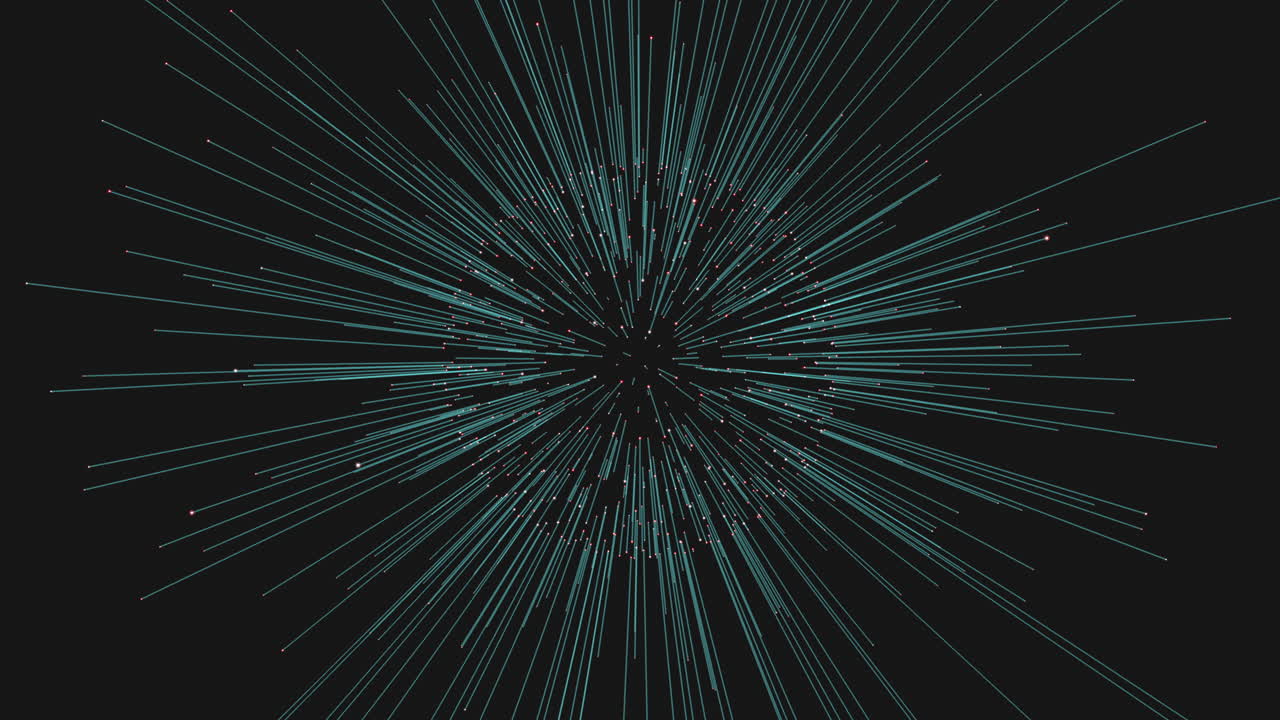 Radiating lines of blue light in circular sunburst pattern