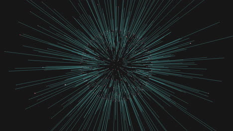 Radiating lines of blue light in circular sunburst pattern