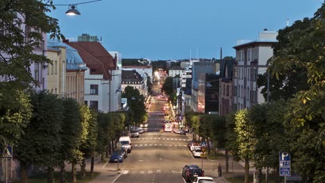 cityscape with traffic and old buildings