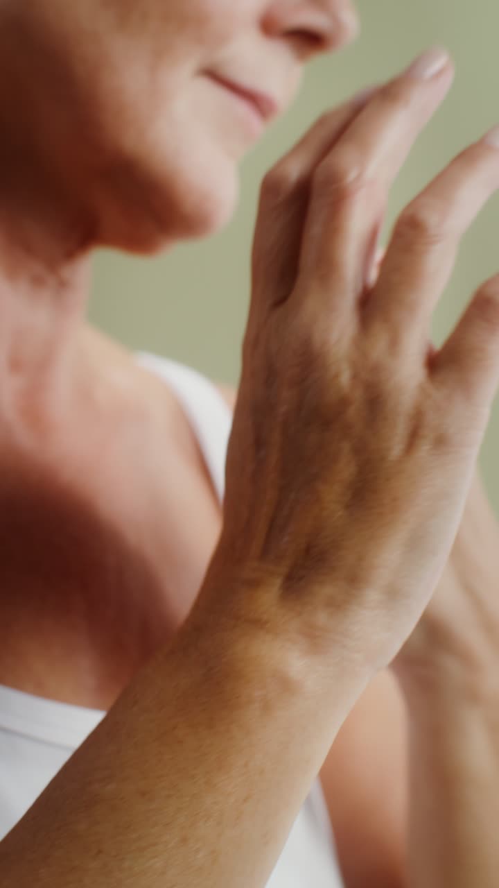 Elegant Senior Woman's Skincare Routine