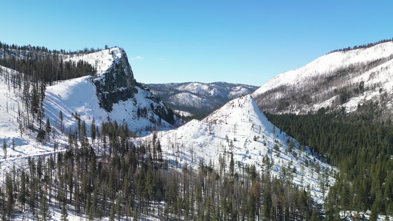 vista aérea del bosque nacional de el dorado paisaje de montaña de invierno