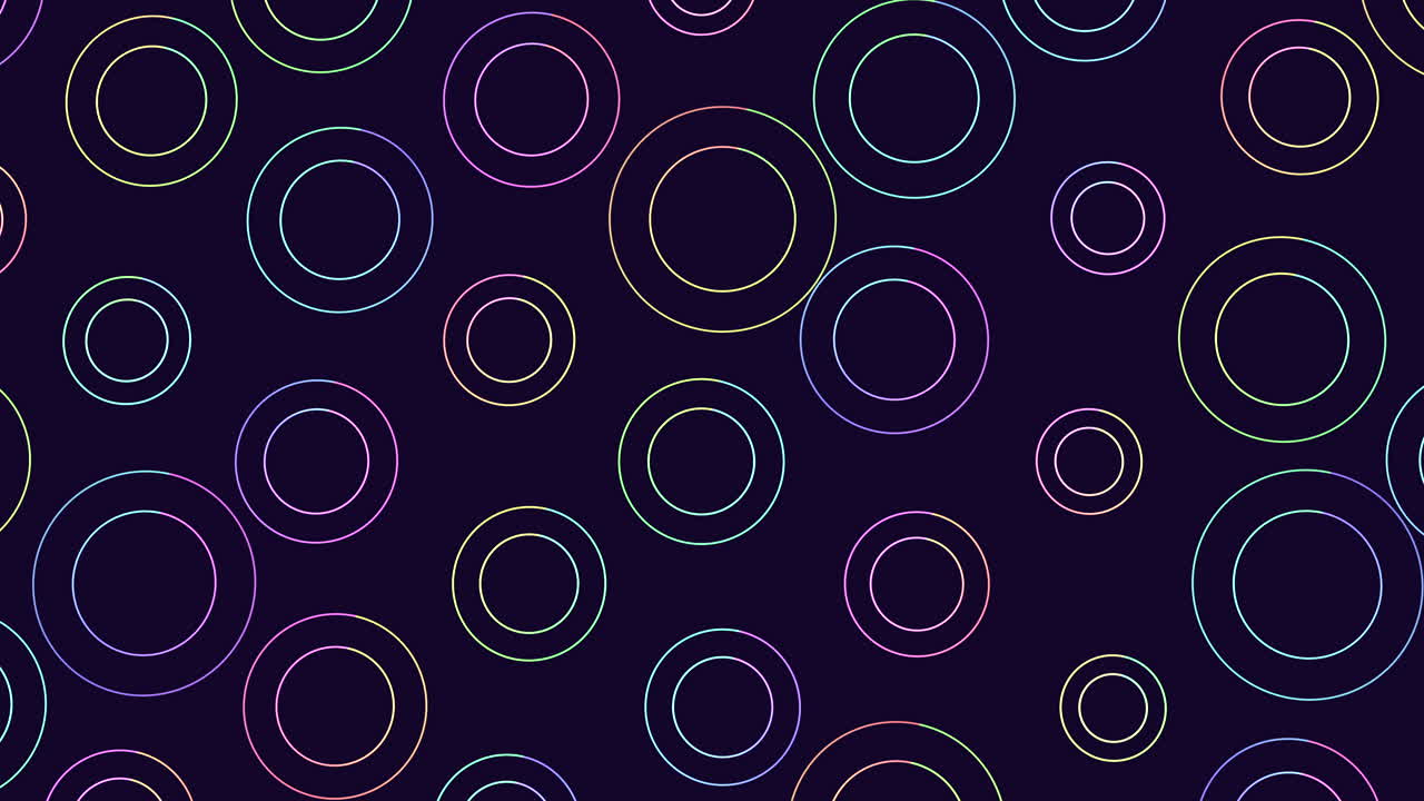 patrón de círculos y anillos de arco iris al azar de movimiento