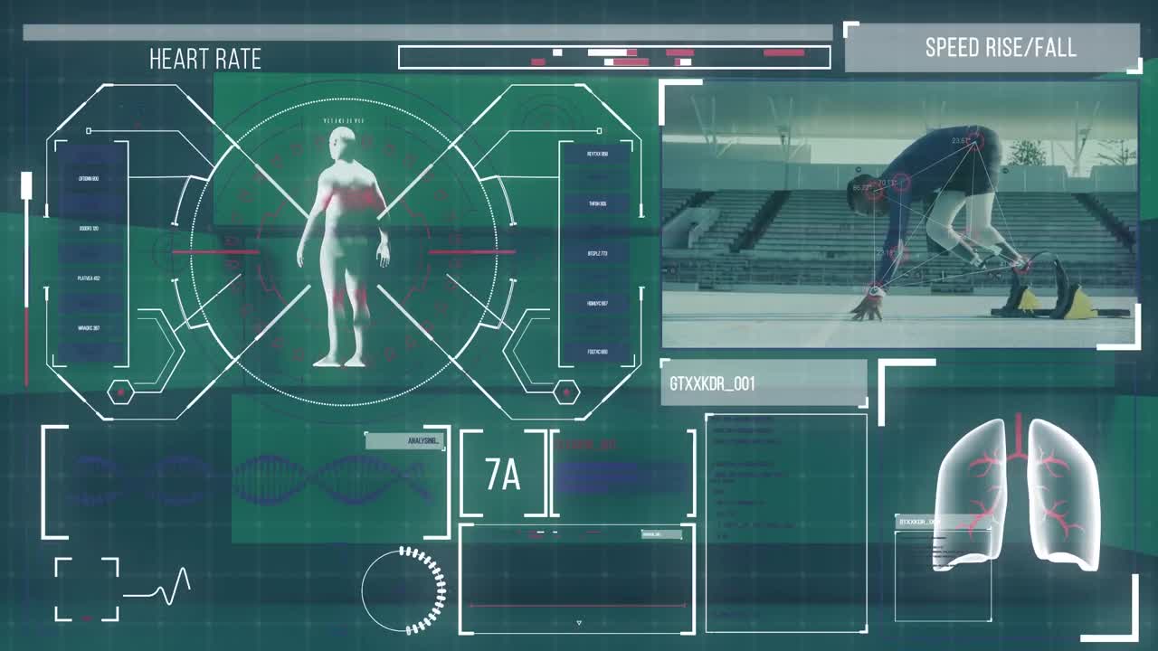 animación del procesamiento de datos científicos sobre un fondo oscuro