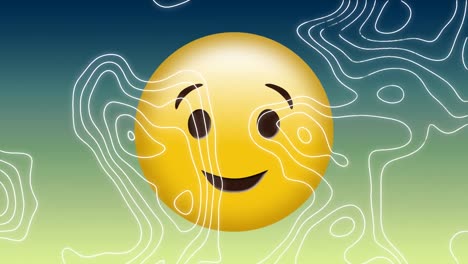 animación del icono de emoji feliz sobre un fondo verde