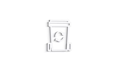 reciclar el icono de la sombra 3d. salvar el planeta. animación con rotación. gráficos en movimiento.