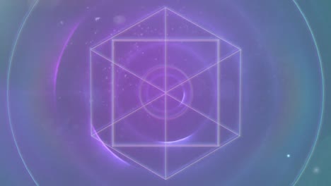 Animation-of-geometric-shapes-in-purple-background