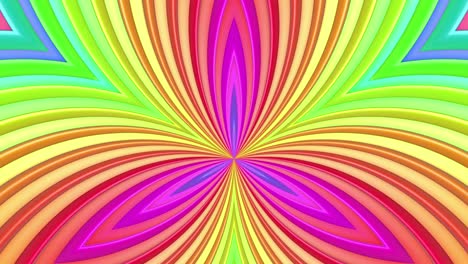 abstracto 3d sin costuras fondo brillante en 4k con cintas de arco iris. rayas multicolores arcoirís se mueven cíclicamente en geometría simple estilo creativo de dibujos animados. animación suave en bucle. 17