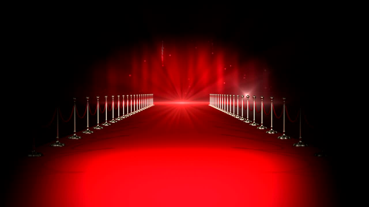 빨간 배경 에 스포트라이트 가 있는 긴 빨간 카 ⁇
