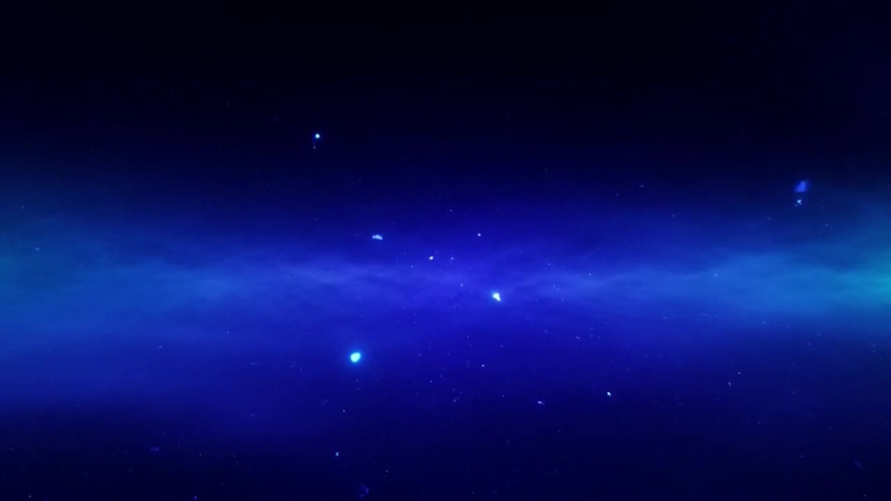Nebulosa Blu Astratta con Particelle Fluttuanti nello Spazio Profondo