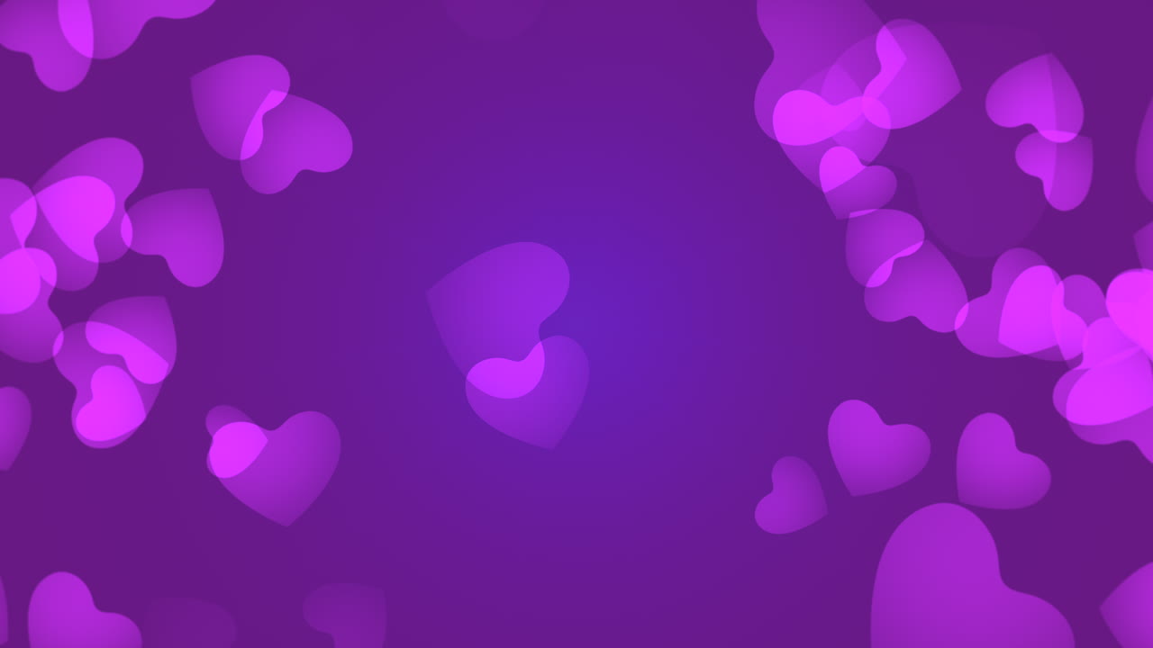 Romantic purple hearts in floating pattern valentine's day background image