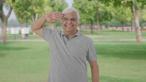 Happy-Indian-old-man-saluting-in-park