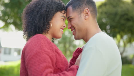 Hug,-backyard-and-couple-with-love