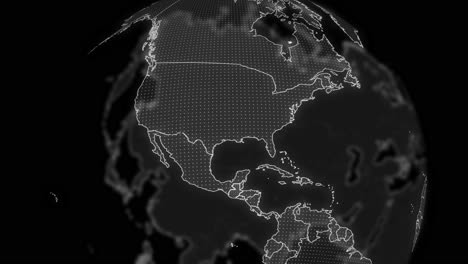 guatemala country alpha for editing data analysis technology globe rotating, cinematic video showcases a digital globe rotating, zooming in on guatemala country alpha for editing template